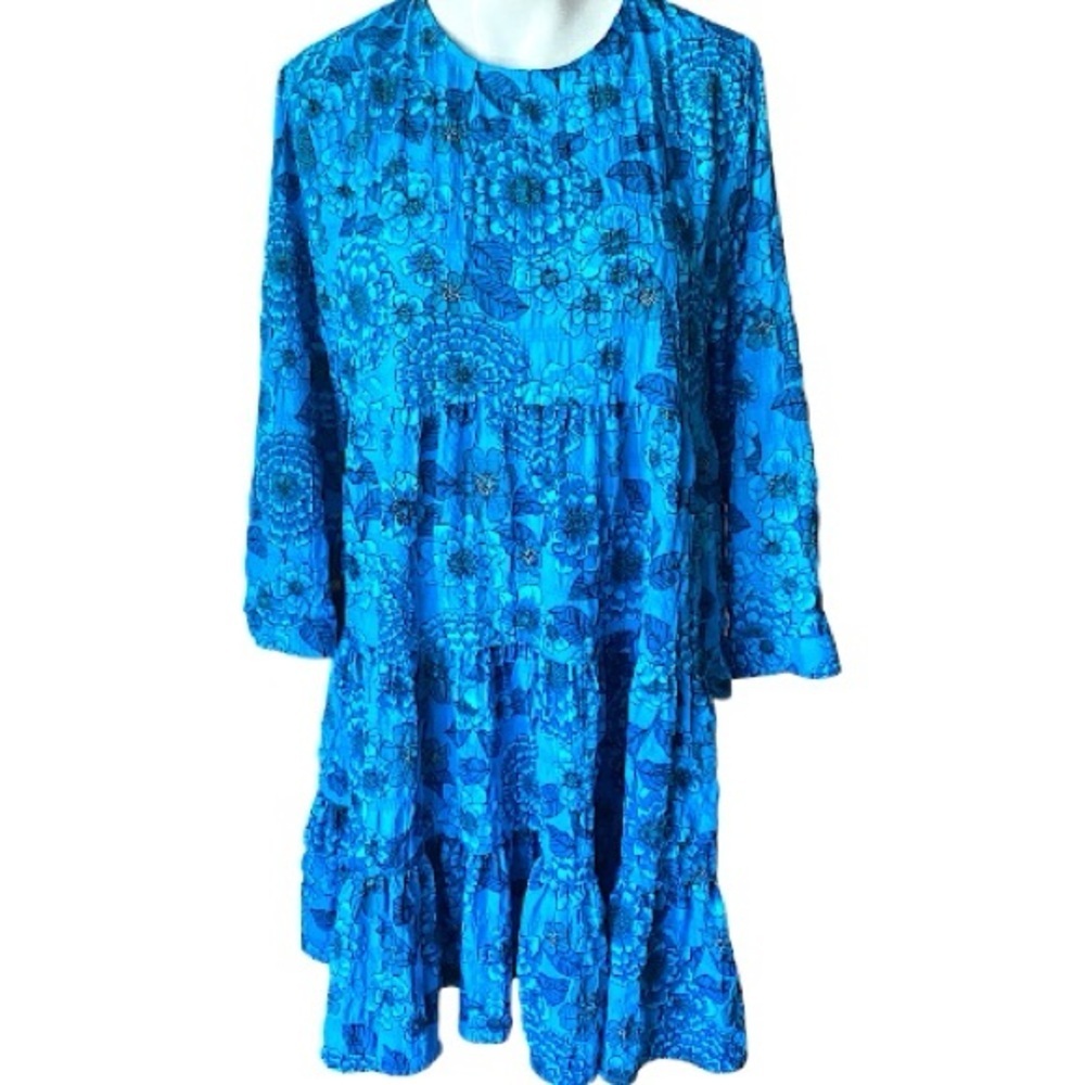 Zara Teal Floral Dress Size M